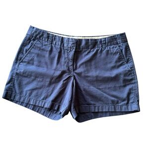 J. Crew Broken In Chino Cotton Shorts Women's Size 12 Navy Blue